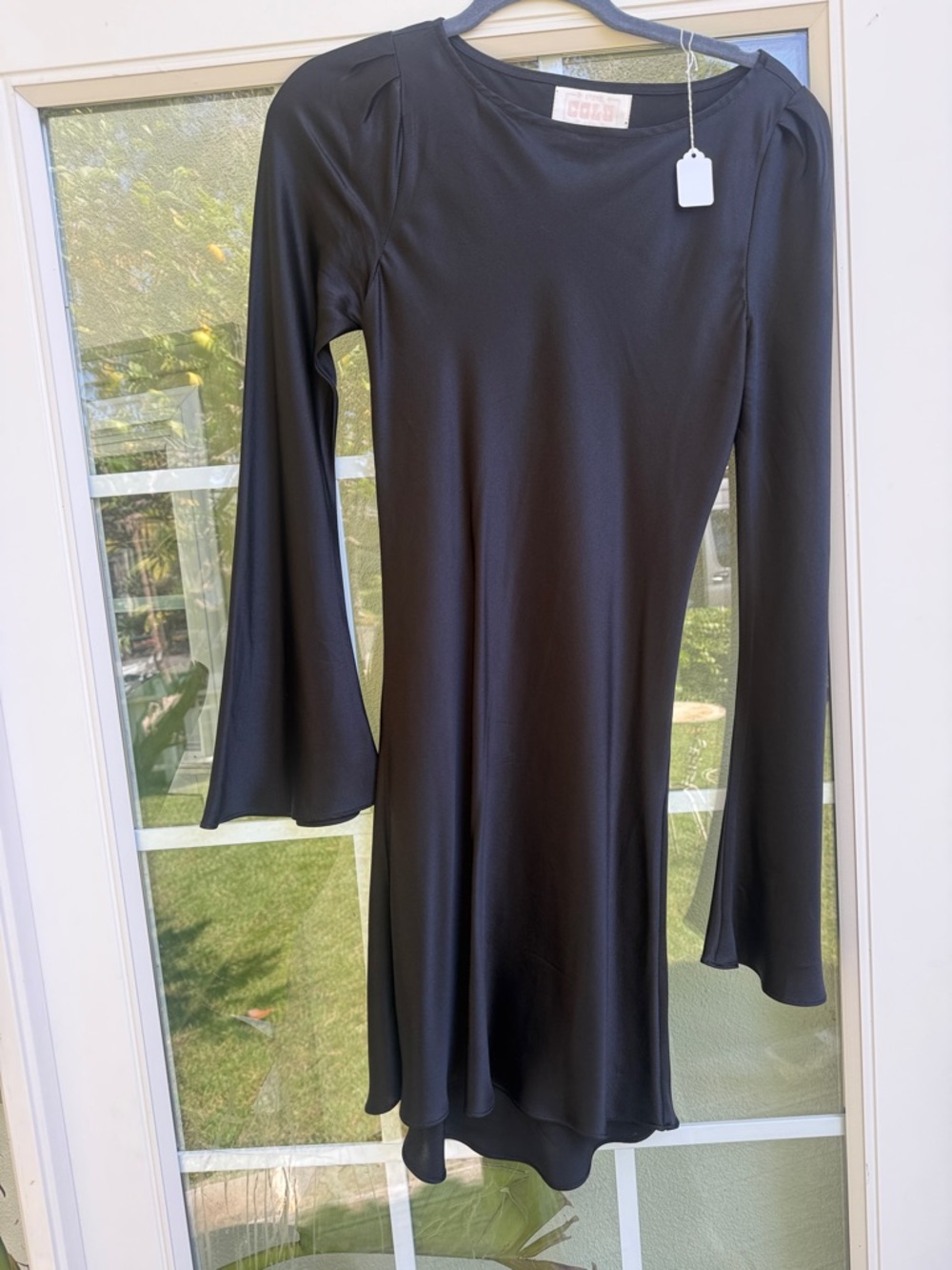 Stone Cold Fox Black Long Sleeve Silk Dress